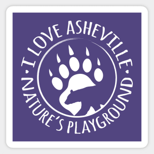 I Love Asheville, NC - Black Bear Paw - WO Plumb 15 Sticker